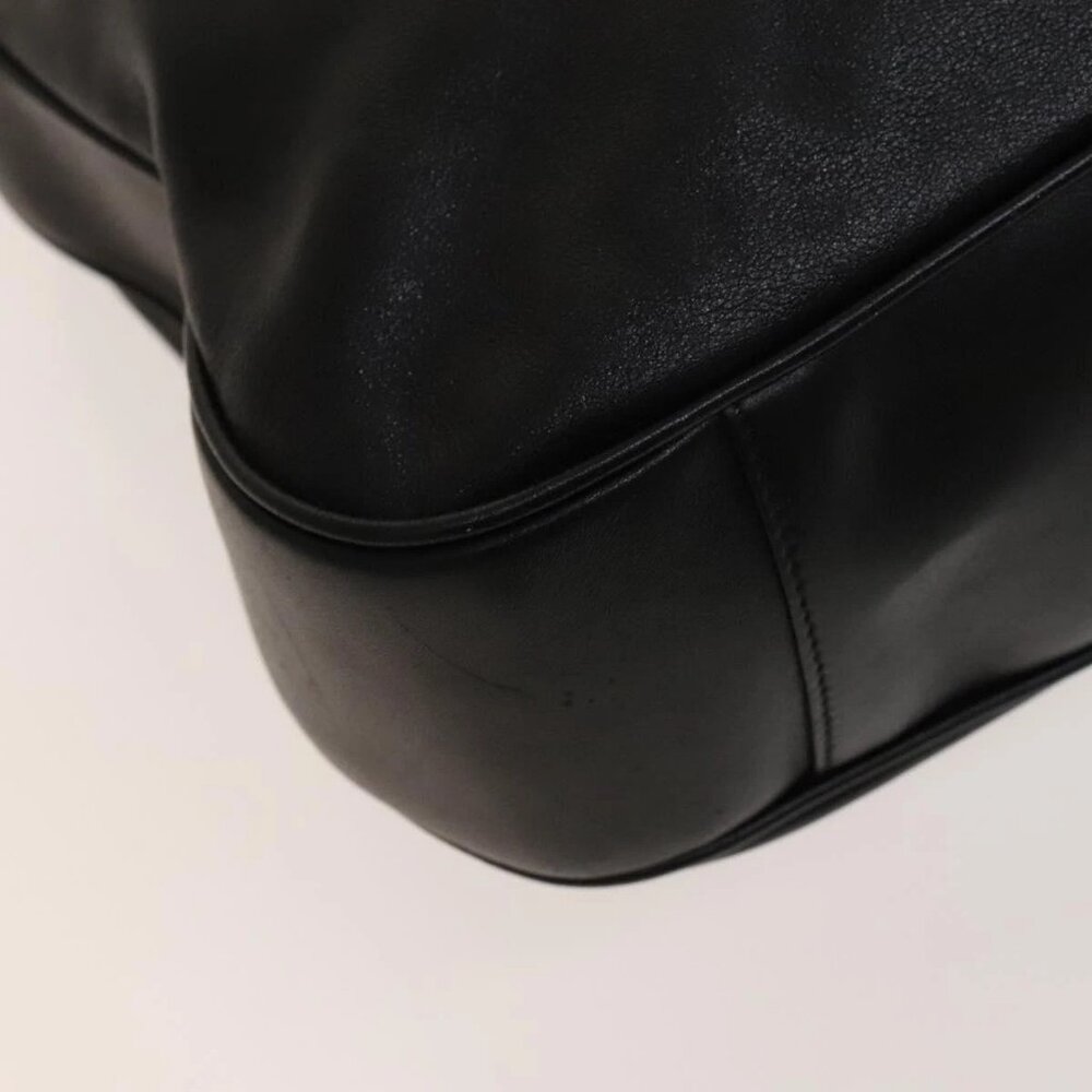 GUCCI Bamboo Shoulder Bag Leather 2way Black Gold 001 1781 1577 Auth 138302 - Picture 5 of 16